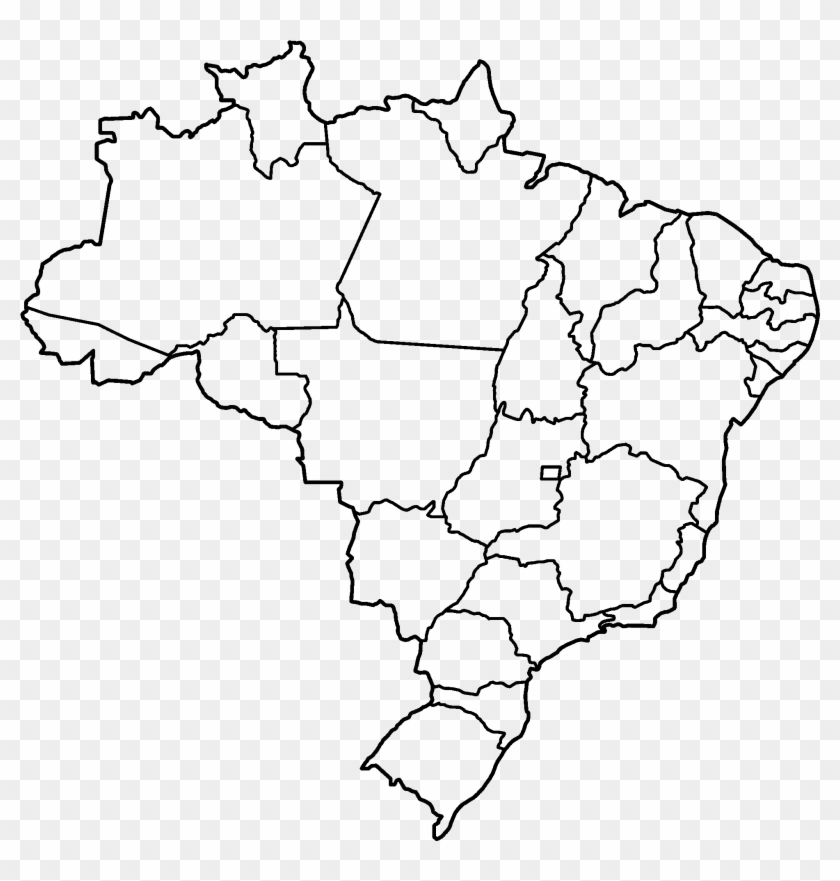 Outline Map Of Brazil With States With File Brazil - Blank Map Of Brazil States Clipart #1219308