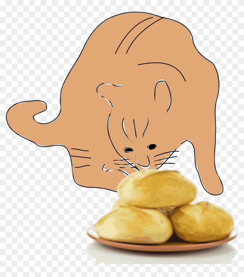 This Free Icons Png Design Of A Cat Smells Bread Clipart