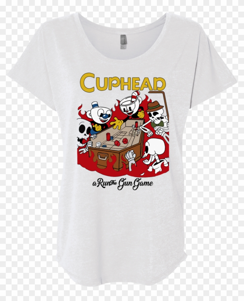 Cuphead A Run And Gun Game Shirt Triblend Dolman Sleeve - Cuphead Don T Deal With The Devil Poster Clipart #1219566