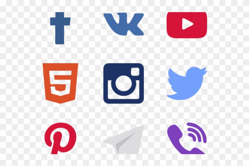 Social Media Icons Clipart Transparent Background - Social Media Logos Transparent - Png Download