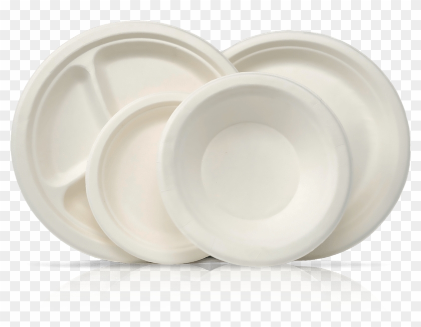 Biodegradable Divided Plate - Disposable Plates With Bowl Clipart #1220370
