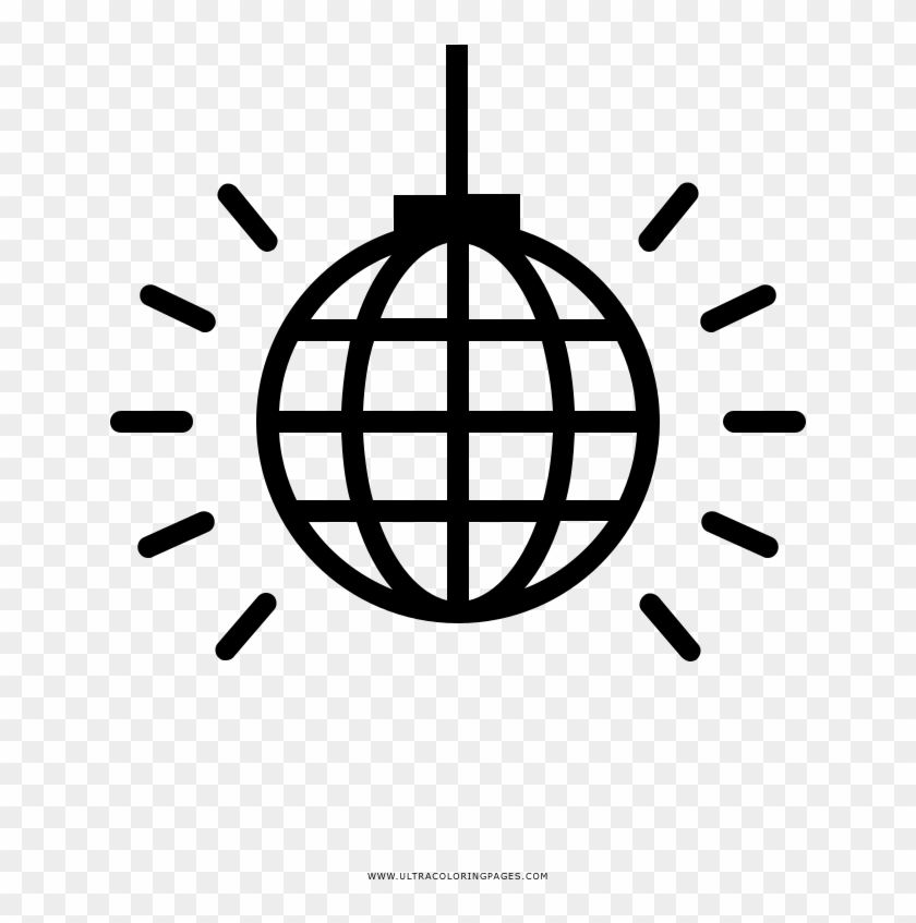 Disco Ball Coloring Page - Globe Icon The Noun Project Clipart