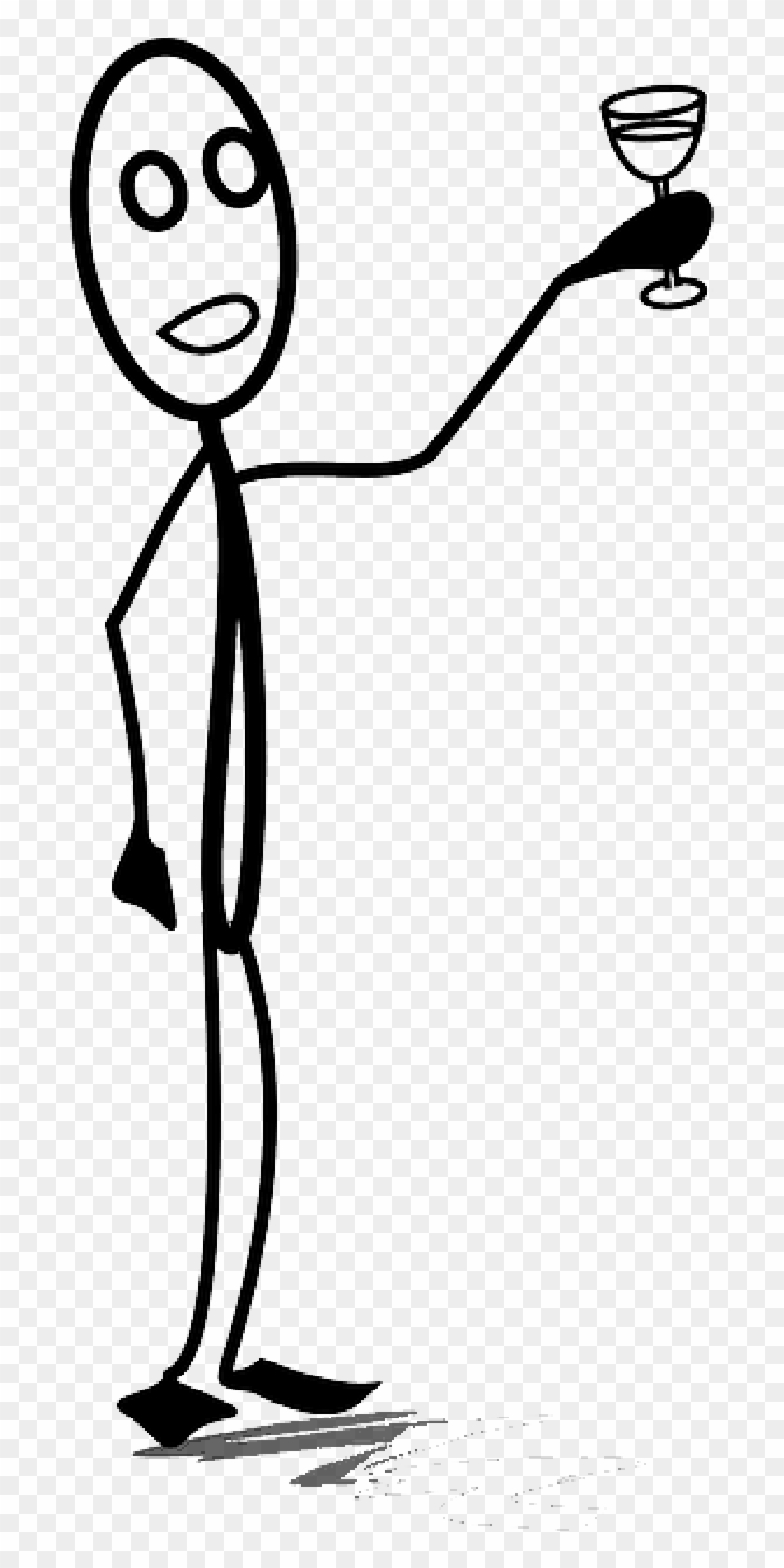 Stick Figure With Drink , Png Download - Stick Figure Drinking Wine Clipart