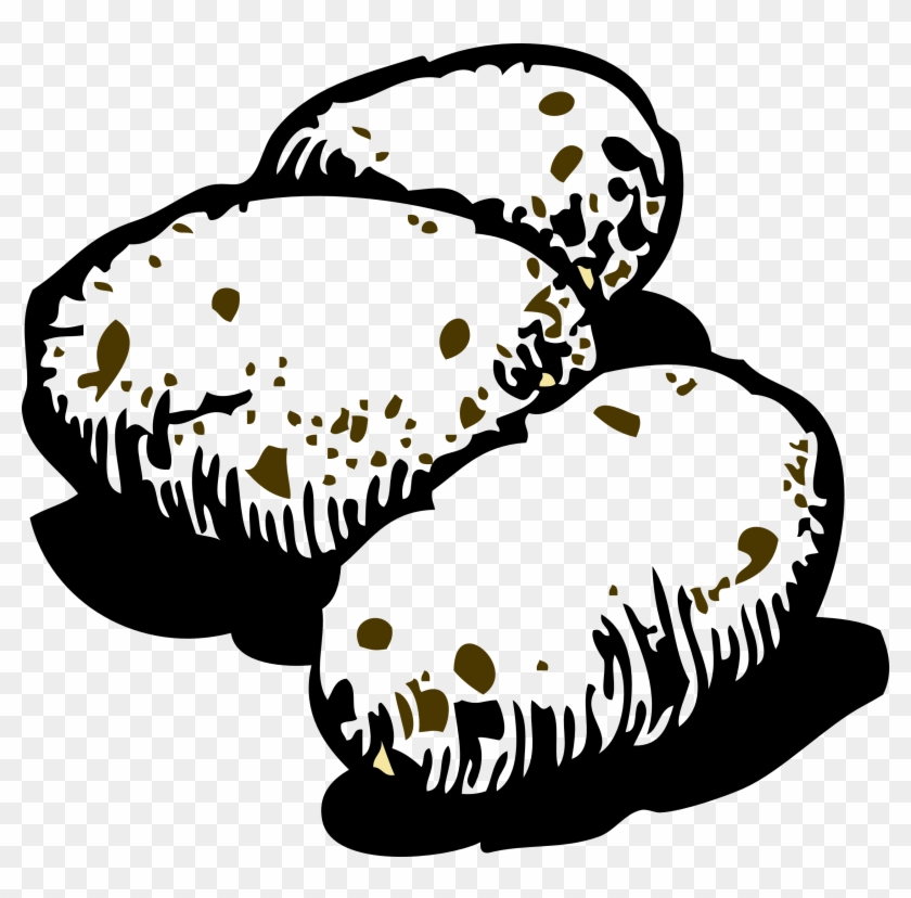 Black And White Potatoes Clipart #1222830