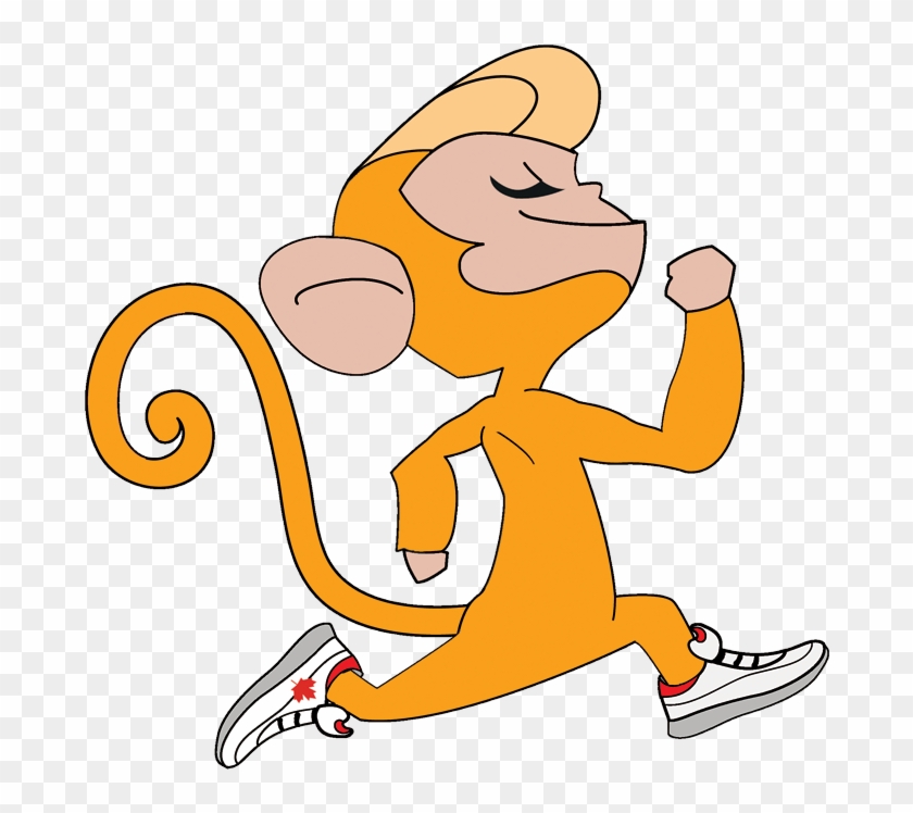 Monkey Biz - Monkey In Cartoon In Running Clipart #1224073