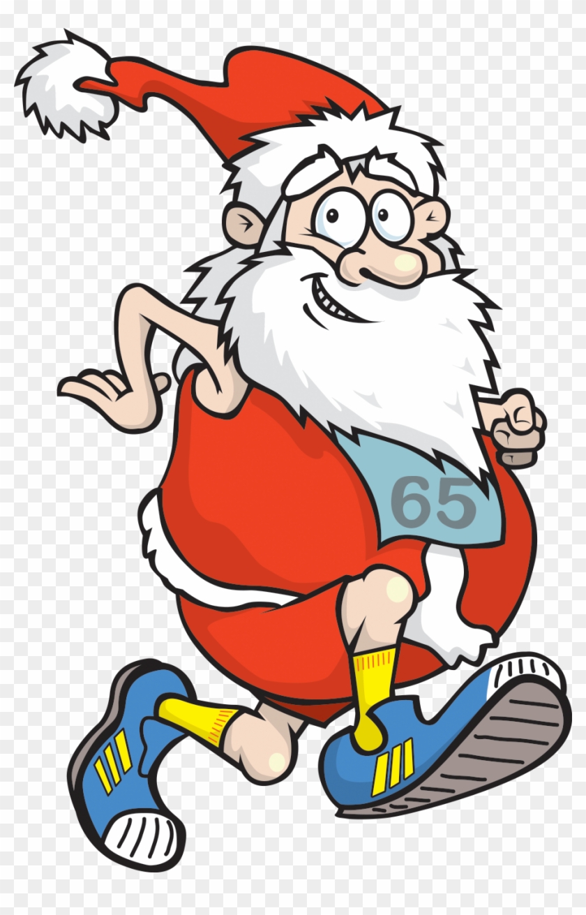 Santa - Running Santa Clipart #1224361