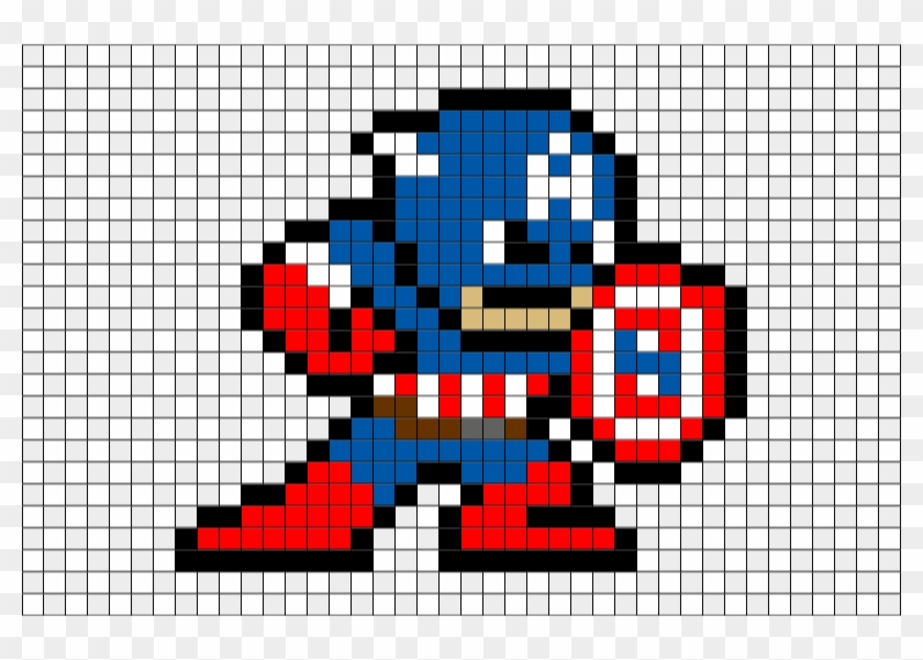 Capitão America Pixel Art Clipart #1225136