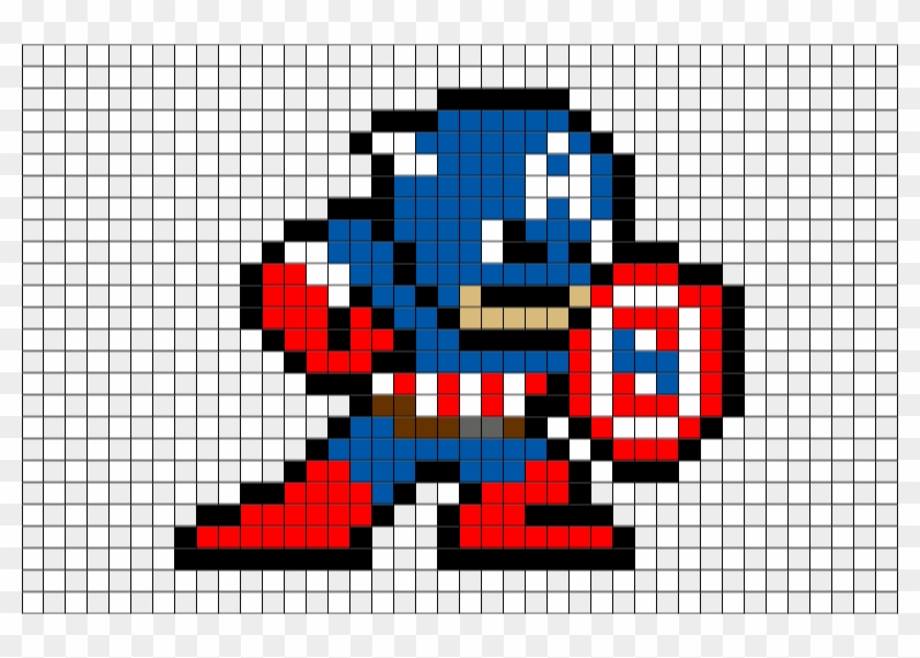 Capitão America Pixel Art Clipart