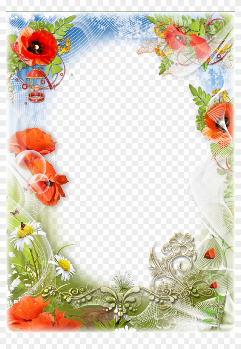 Abstract Floral Frame Png - Transparent Png Photo Frame Clipart #1225616