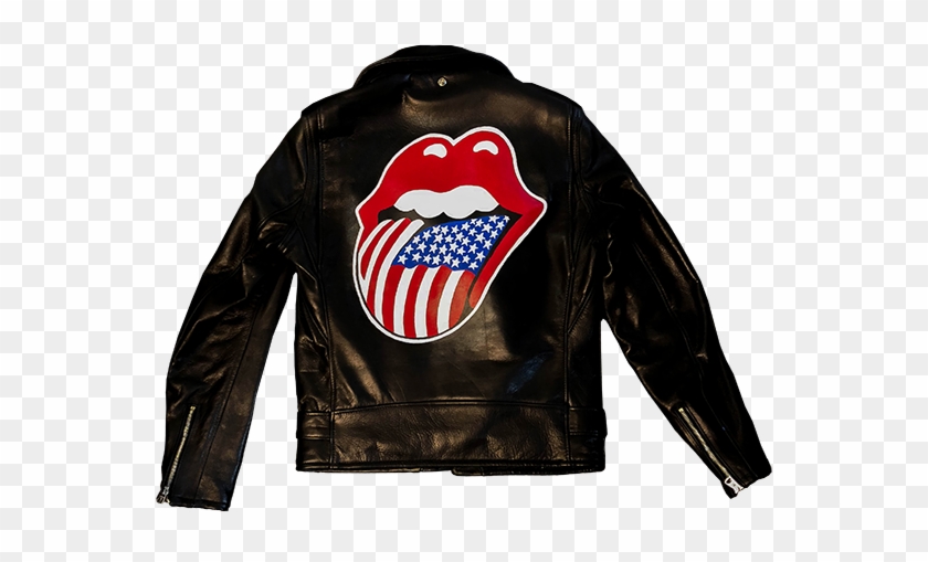Us Flag Hand Painted Leather Schott Jacket - Leather Jacket Clipart #1225918