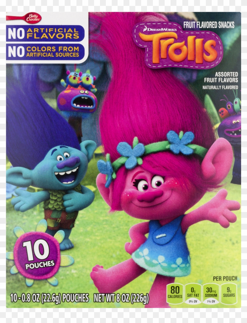 Betty Crocker Dreamworks Trolls Assorted Fruit Flavored - Trolls Fruit Snacks Clipart #1226365