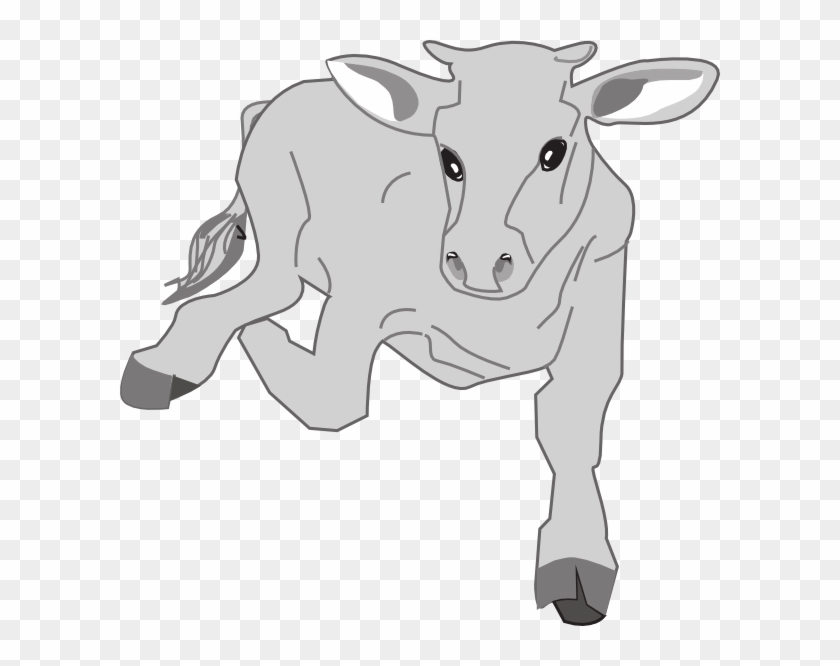 Running Cow Svg Clip Arts 600 X 586 Px - Png Download #1226938