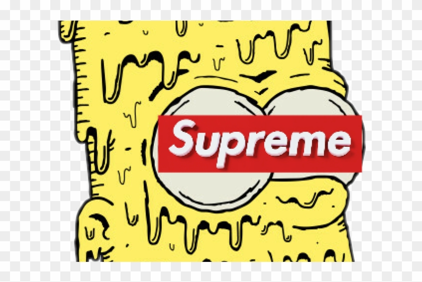 Drawn Logo Supreme - Supreme Wallpaper Bart Simpson Clipart #1227156