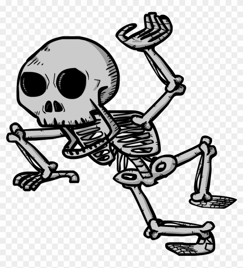 Running Skeleton Cliparts - Cartoon - Png Download