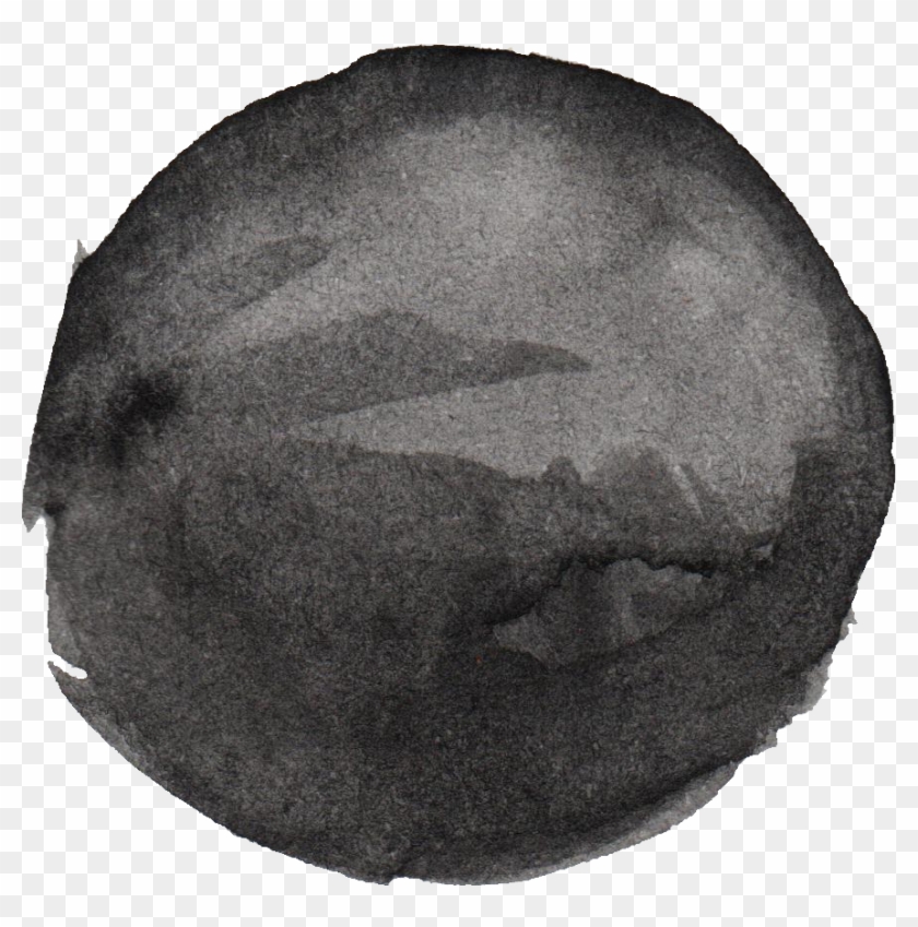 Free Download - Black Watercolour Circle Png Clipart