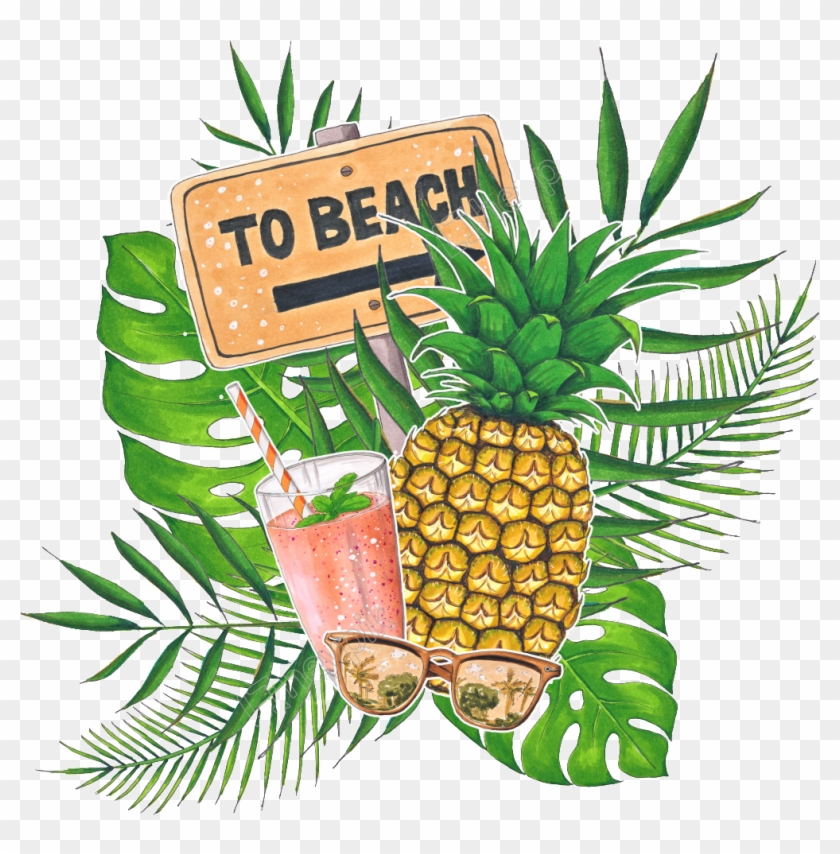 Vector Freeuse Download Hand Painted Tropical Drink - Tropical Fruit Png Clipart
