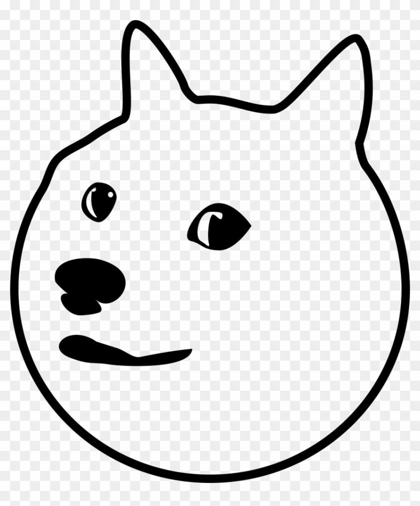 Doge Face Png - Doge Meme Black And White Clipart
