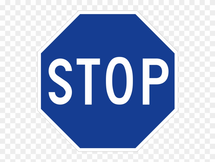 File - Bluestopsign - Svg - Stop Sign Clipart #1229074