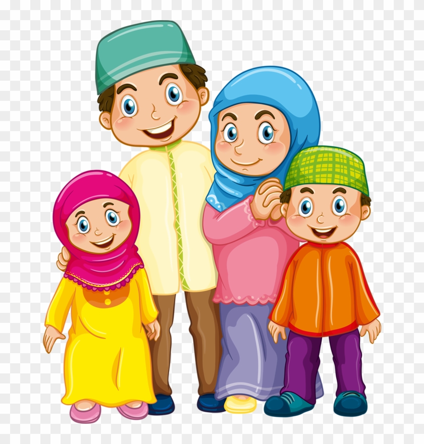 Фотки Muslim Images, Family Clipart, Islamic Cartoon, - Muslim Family Vector - Png Download