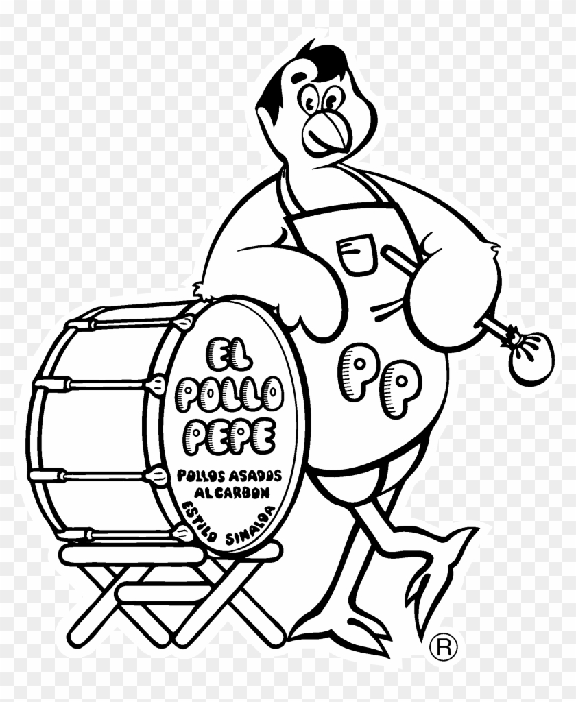 Il Pollo Pepe Logo Black And White - Pollo Pepe Clipart