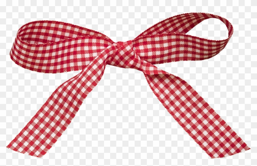 Bow, Check, Christmas, Country Christmas, Loop, Ribbon - Red And White Checkered Bow Clipart - Png Download