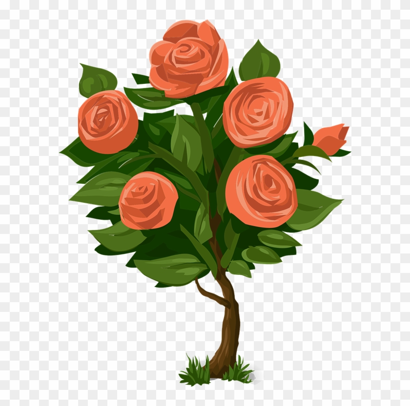 Rose Bush Png - Drawing A Rose Tree Clipart