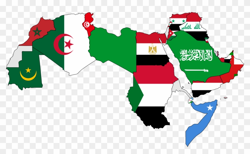 Pix For World Map Clipart - Middle East And North Africa Flags - Png Download