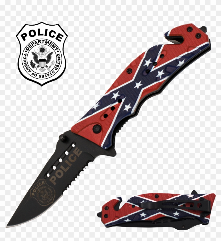 Rebel Flag Police Edition - Faca De Combate Rosa Clipart #1231356