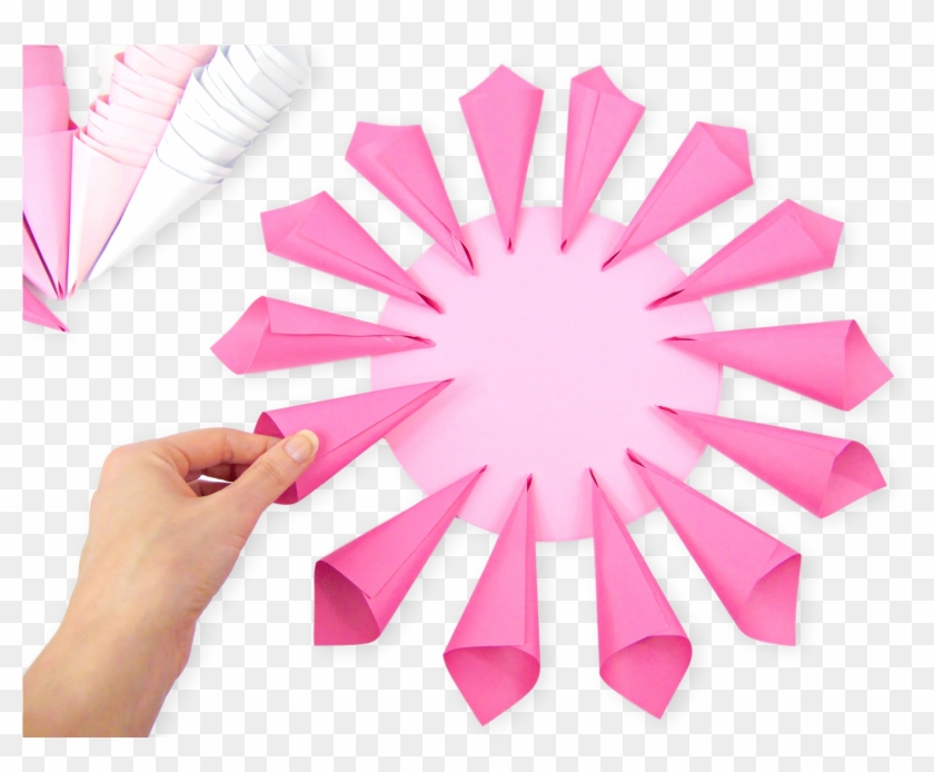 Beginning With Your Larger Cones Made From The - Paper Dahlia Flower Step By Step Clipart #1231749