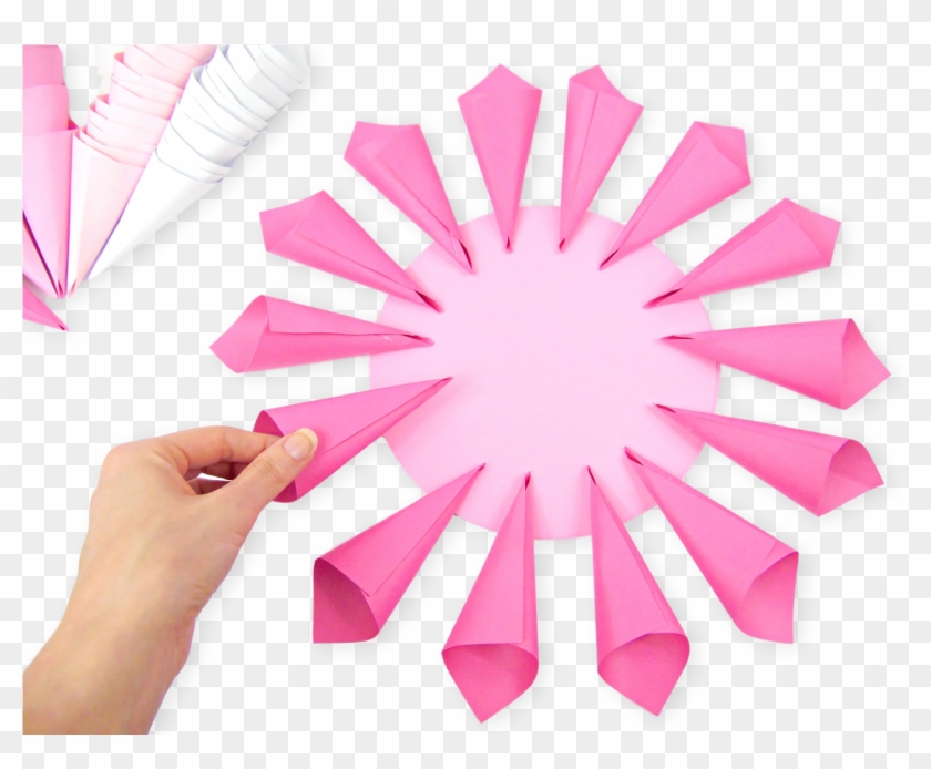 Beginning With Your Larger Cones Made From The - Paper Dahlia Flower Step By Step Clipart