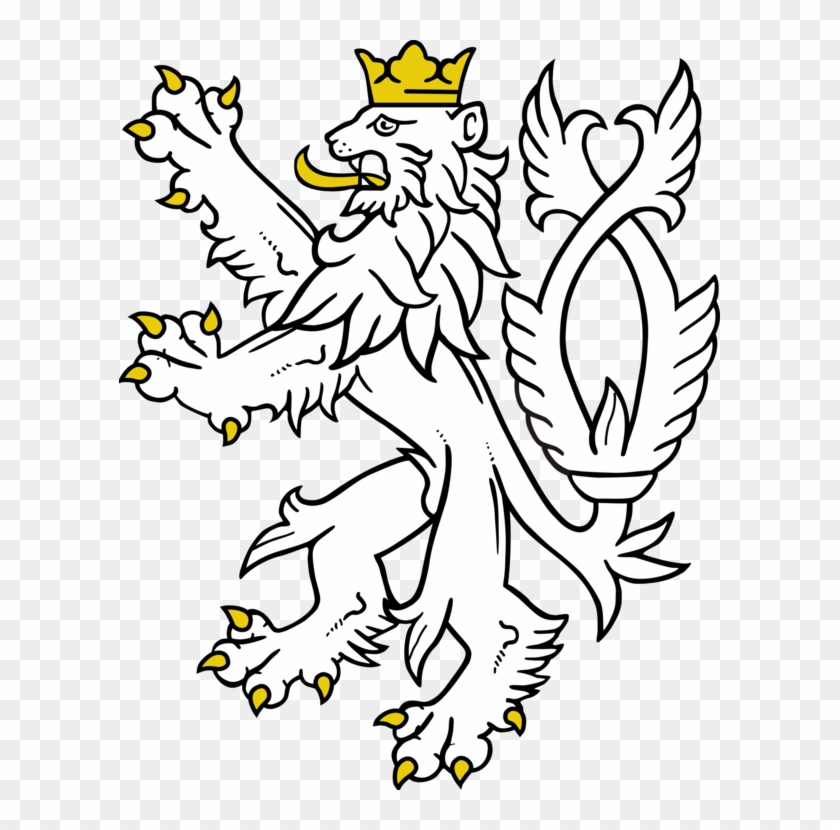 Lion Heraldry Coat Of Arms Of The Czech Republic Crest - Medieval Lion Clipart - Png Download