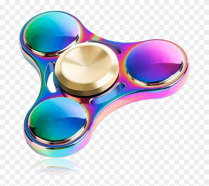 Rainbow Fidget Spinner Png Free Download - Metal Shiny Fidget Spinner Clipart #1232340