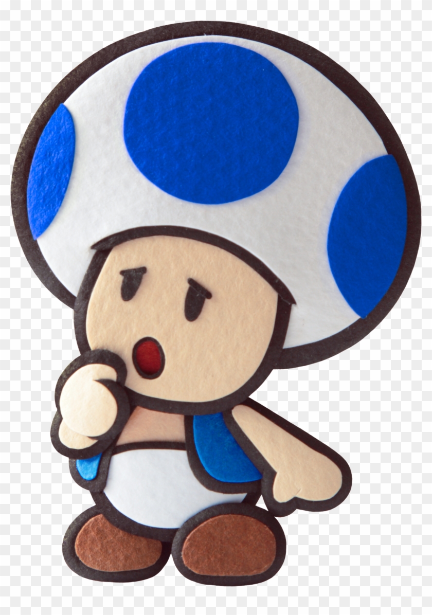 Mario Bros Clipart Sad - Blue Toad Paper Mario - Png Download