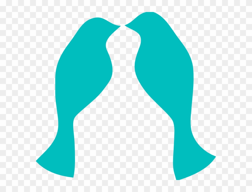 Love Birds Silhouette Clip Art - Love Teal - Png Download