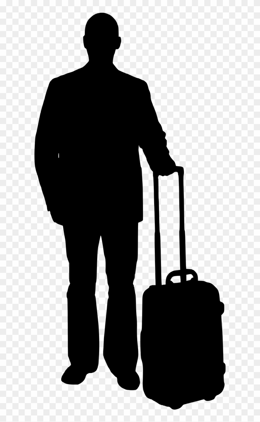 Vacation, Silhouette, Man, Bag, Isolated - Silhouette Man With Bag Clipart #1235769