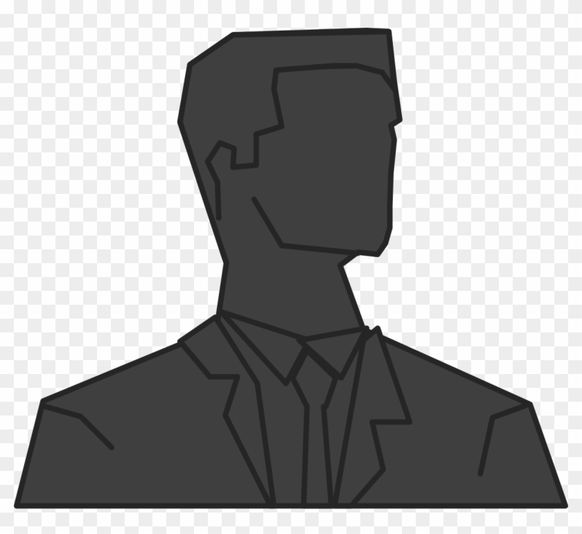 Silhouette Man Front Darkgrey - Illustration Clipart #1236042