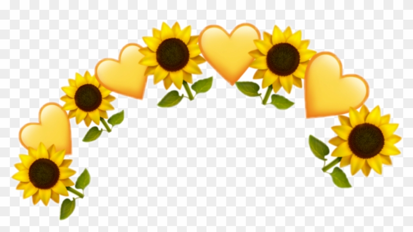 #crown #crowns #crownflower #crownyellow #crownemoji - Sunflower Emoji Crown Clipart #1236201