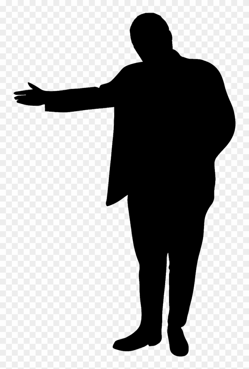 Silhouette Man Guiding - People Using Laptop Silhouette Clipart
