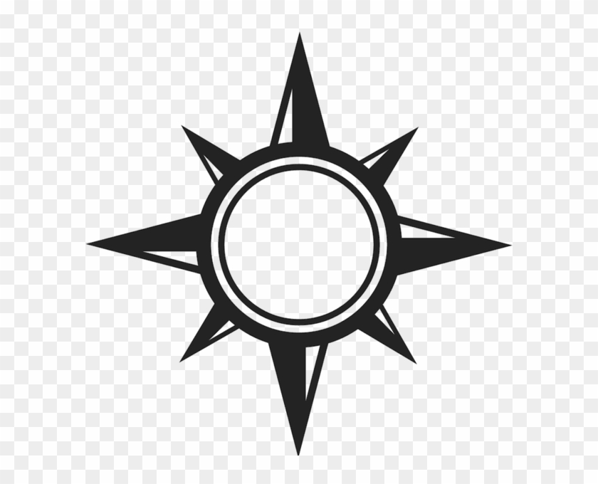 Round Compass Rubber Stamp - Black Sun Clipart