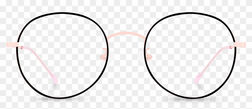 Front View Of Pantera Oval Glasses Made From Black - Circle Clipart