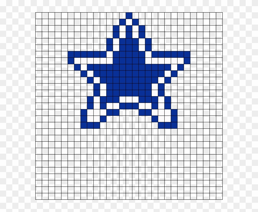 Dallas Cowboys Star By Purplepuddlenut On Kandi Patterns - Star Mario Pixel Art Clipart #1238466
