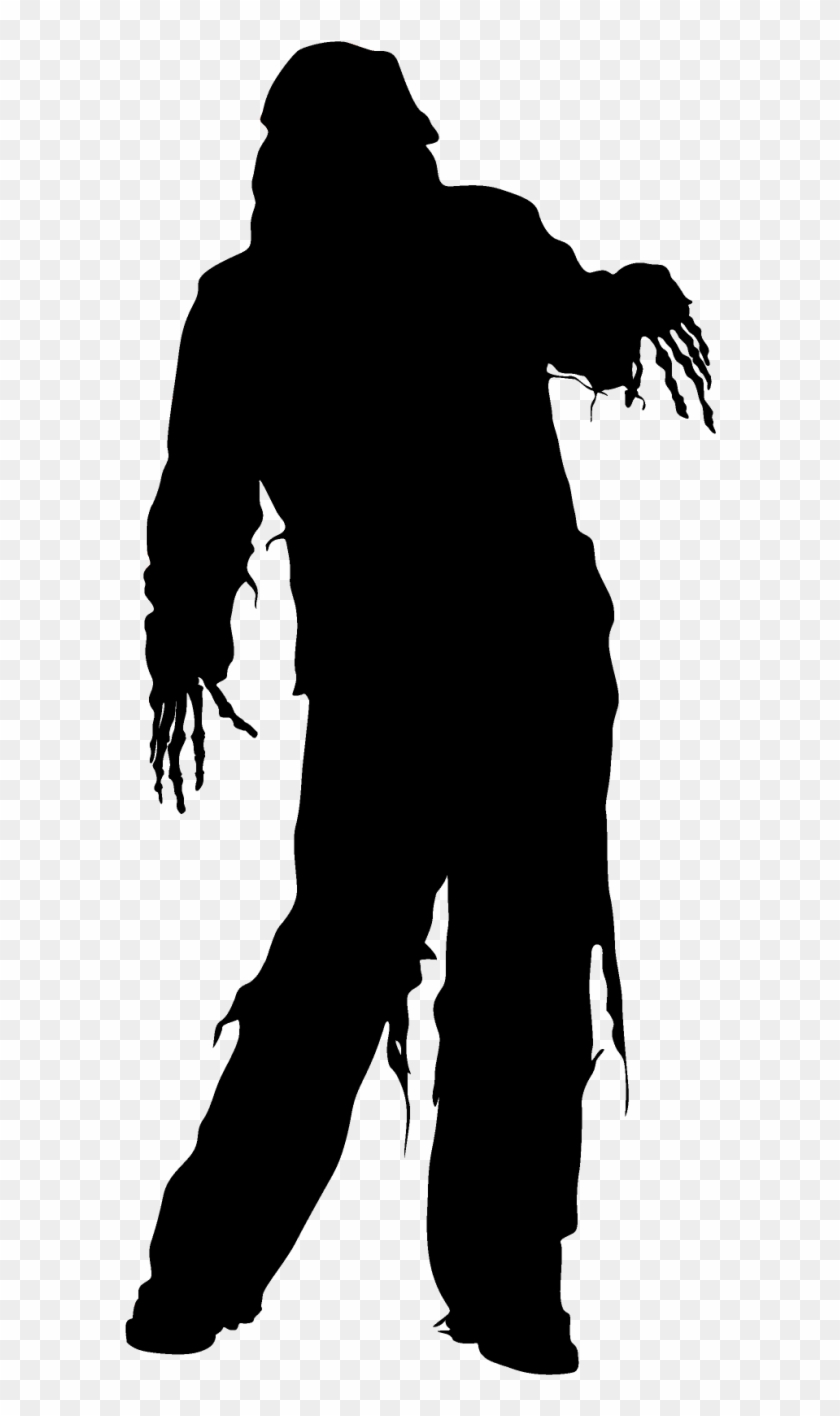 Zombie Silhouette Outline - Silhouette Clipart
