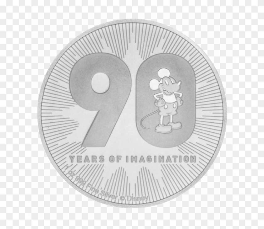 1 Oz Disney Mickey Mouse Silver Coin Front - Mickey Mouse Clipart