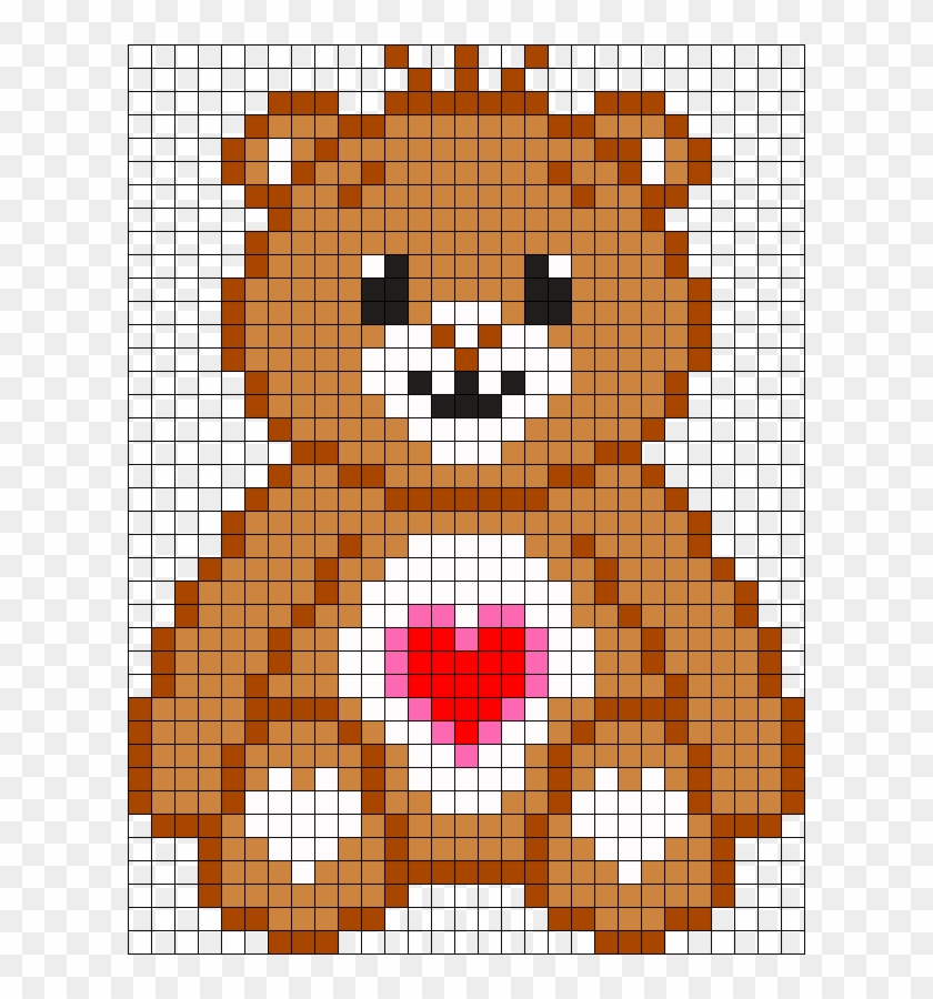 Care Bear Tenderheart Bear Perler Bead Pattern / Bead - Bear On Graph Paper Clipart #1240730
