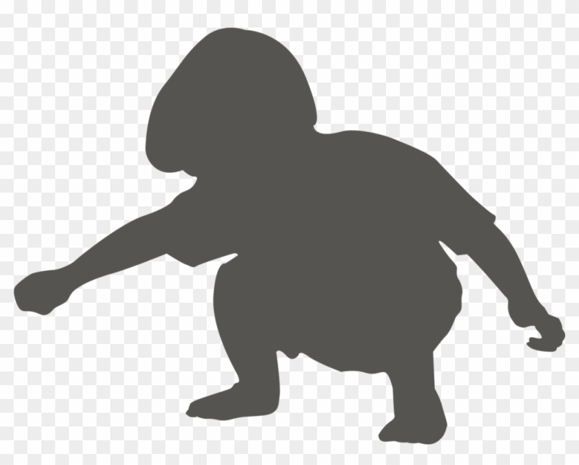 Animal Silhouettes Child Squat Drawing - Child Squatting Png Clipart #1241105