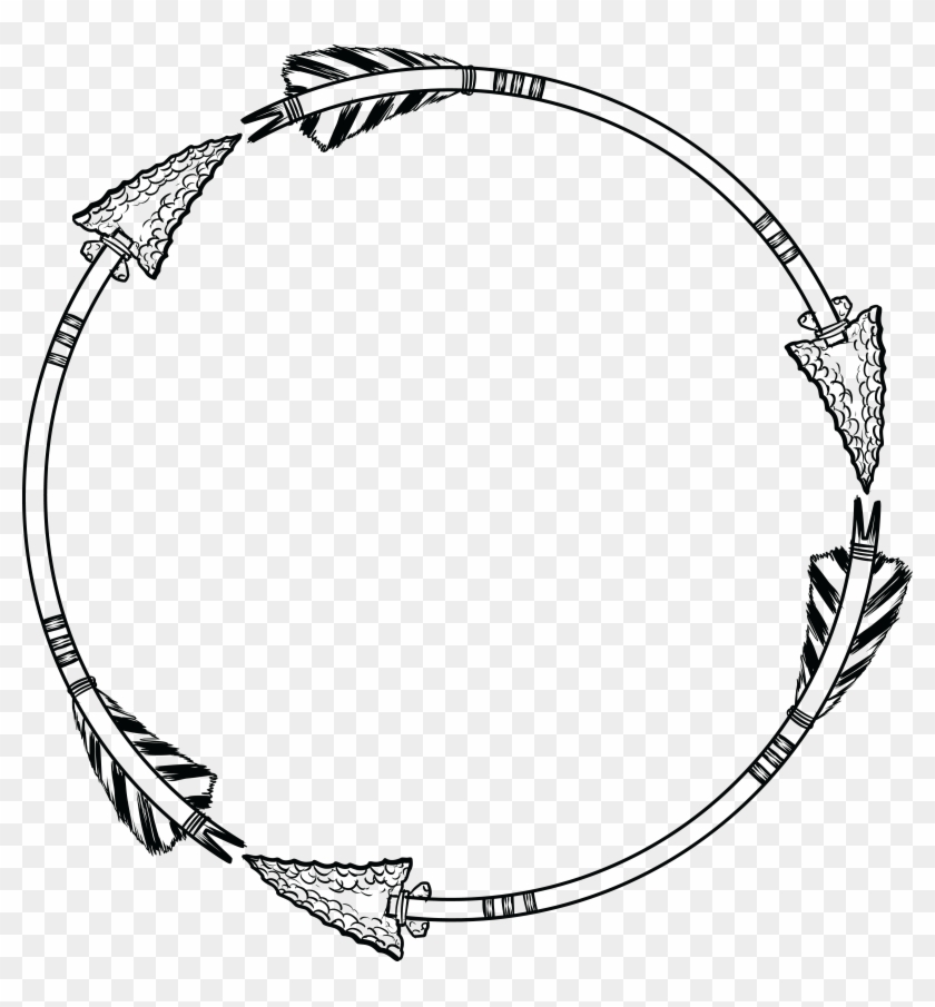 Free Clipart Of A Flint Arrow Circle Shaped Frame - Free Arrow Circle Svg - Png Download