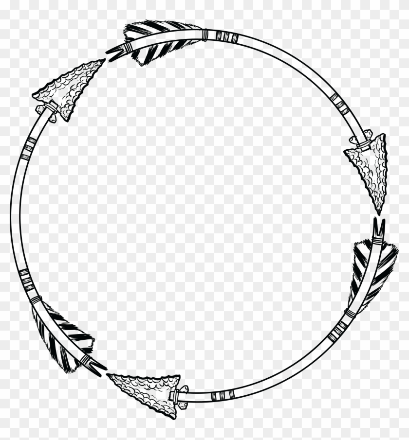 Free Clipart Of A Flint Arrow Circle Shaped Frame - Free Arrow Circle Svg - Png Download #1241227