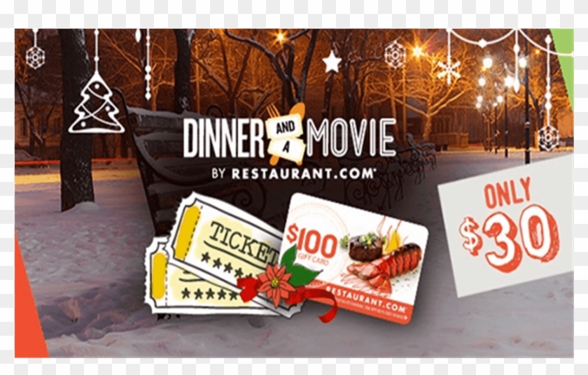 $100 Worth Of Dinner And 2 Movie Tickets For $30 - Flyer Clipart