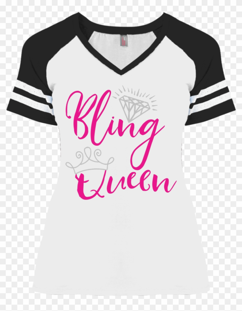 Women's Bling Queen Tee Short Sleeve With Stripes Sizes - T-shirt Clipart #1242681