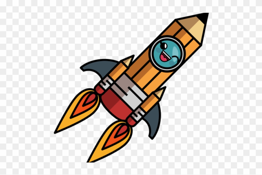 Pencil Rocket Ship Clipart #1244429